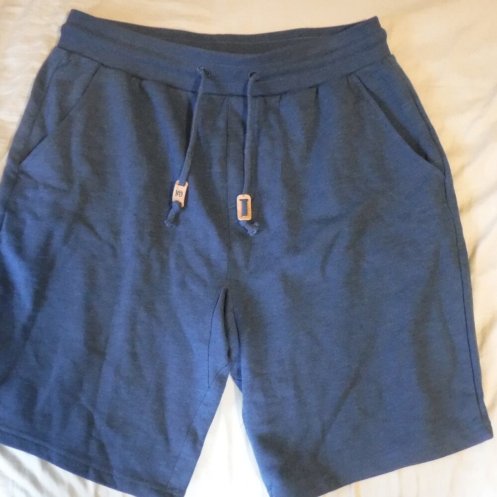 Tentree Mens Size Large French Terry Sweat Short Moonlit Ocean Heather Blue NWT